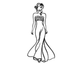 Dibujo de Elegant Wedding dress 