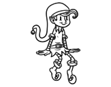 Elf sitting coloring page