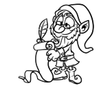 Elf writing coloring page
