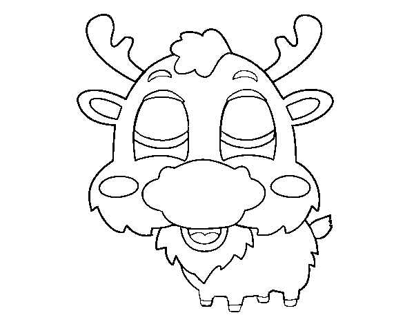 Elk face coloring page