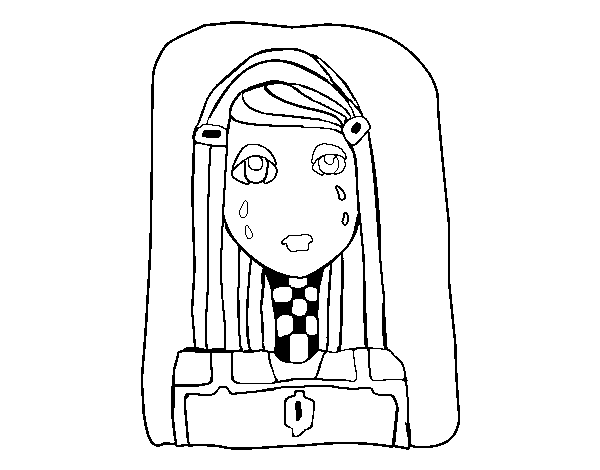 Emo crying coloring page