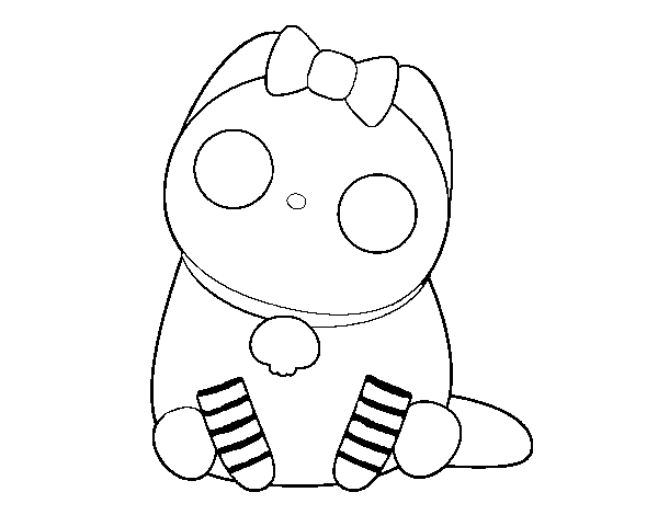 Emo kitten coloring page
