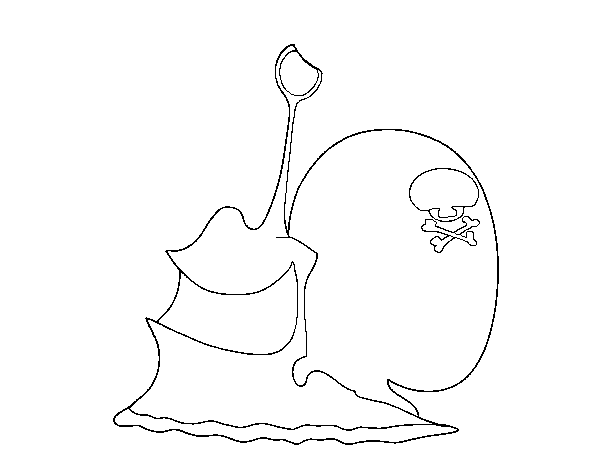 Emo snail coloring page