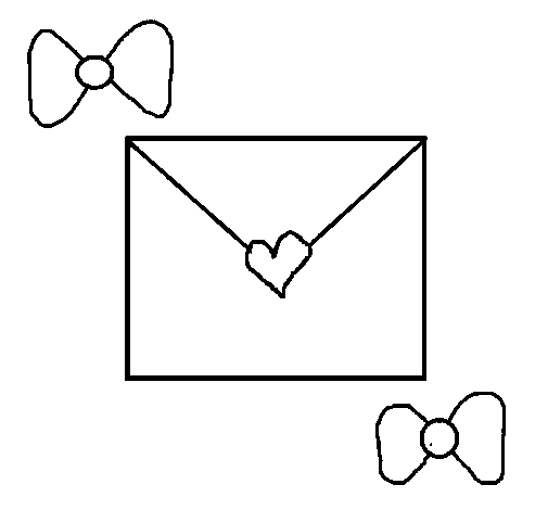 Envelope with hearts coloring page