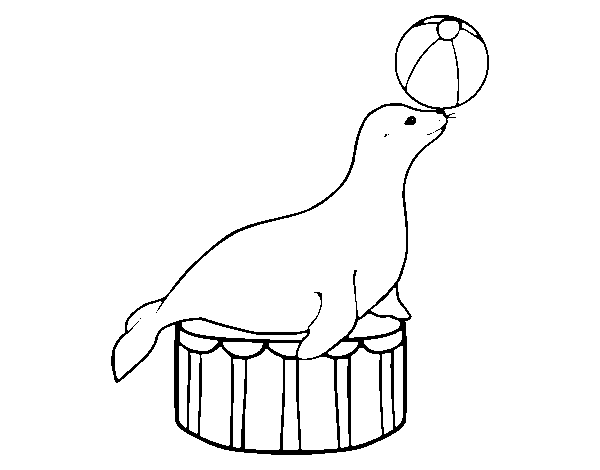 Equilibrist seal coloring page