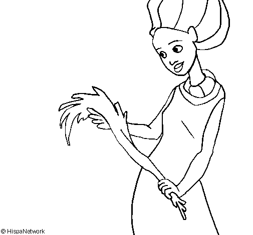 Ethiopian woman coloring page