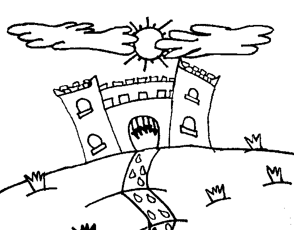 Evil castle coloring page