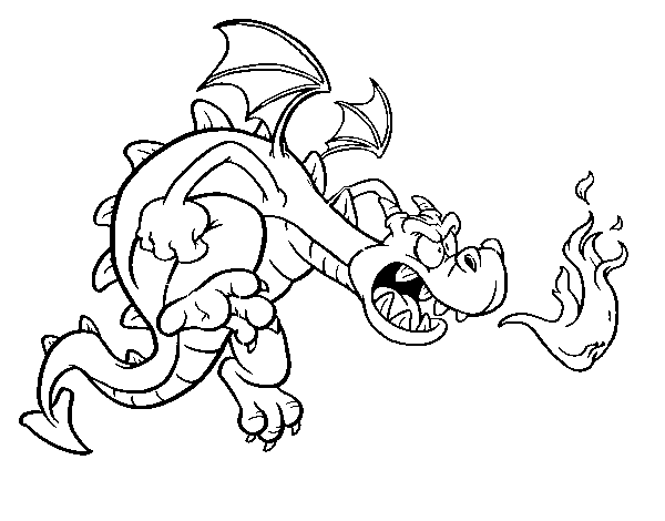 Evil dragon coloring page