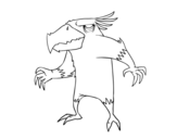 Evil monster bird coloring page