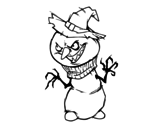 Evil snowman coloring page
