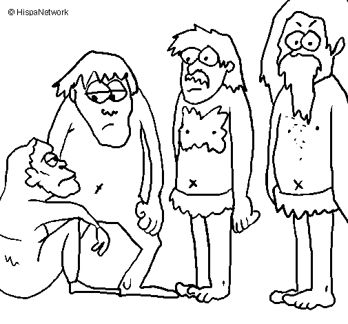 Evolution of man coloring page
