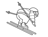 Experienced skier coloring page