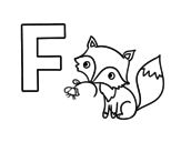 F of Fox coloring page
