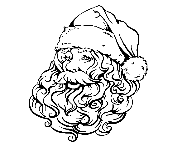 Face of Santa Claus for Christmas coloring page