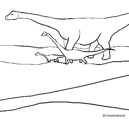 Family of Brachiosaurus  coloring page