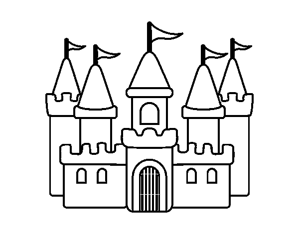 Fantastic castle coloring page
