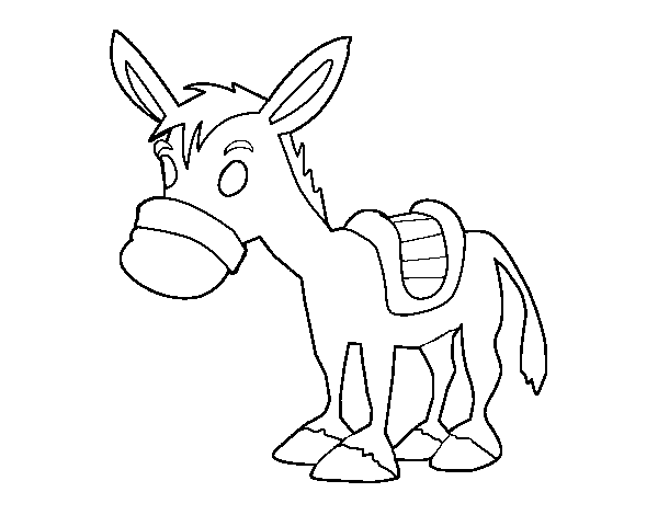 Farm donkey coloring page