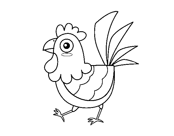 Farm hen coloring page