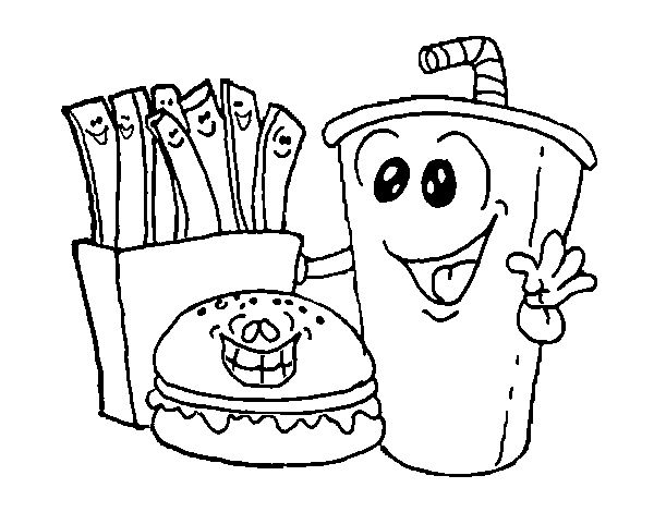Fast food coloring page