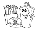 Fast food coloring page