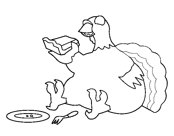 Fat turkey coloring page
