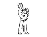 Father and daughter coloring page