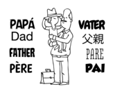 Father and son with hat coloring page