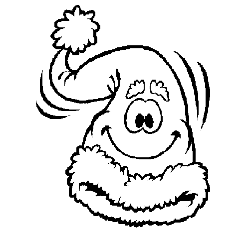 Father Christmas hat coloring page