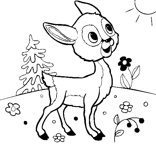 Fawn coloring page