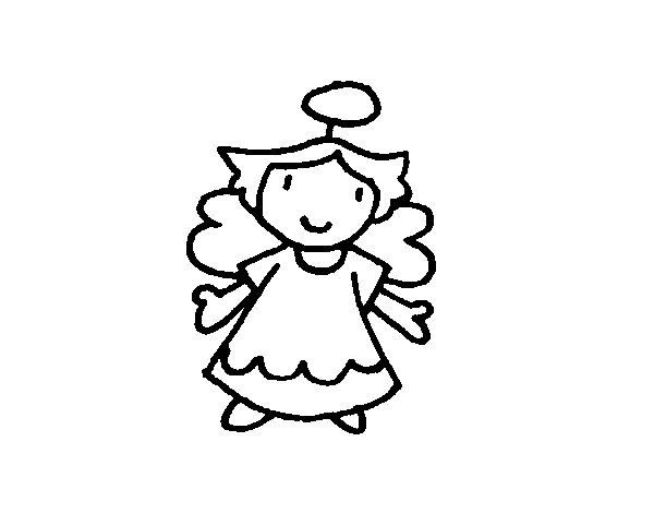 Female angel coloring page