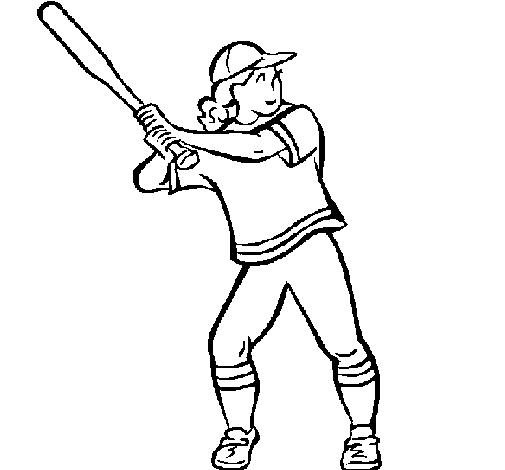 Female batter coloring page