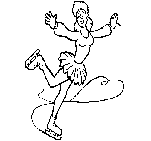 Female ice skater coloring page