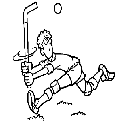 Field hockey player coloring page