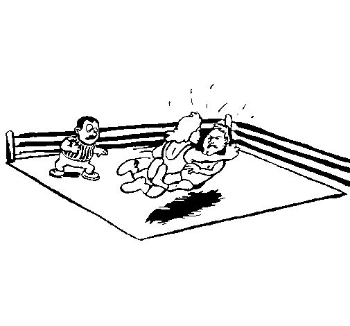 Fighting in the ring coloring page