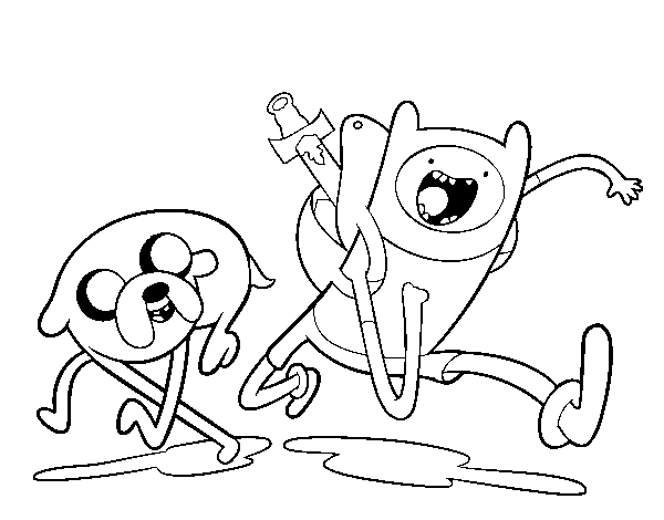 Finn and Jake coloring page