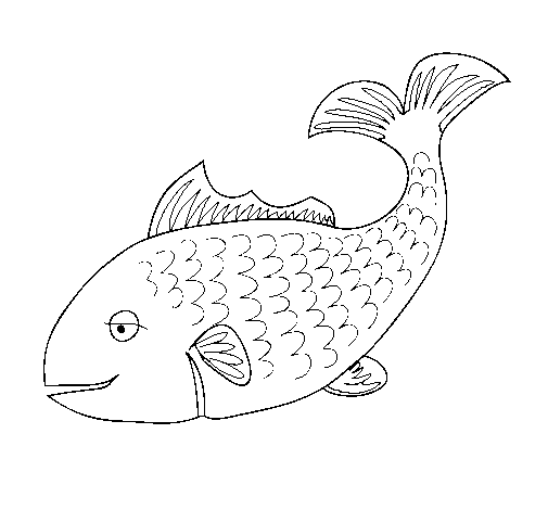 Fish 3 coloring page