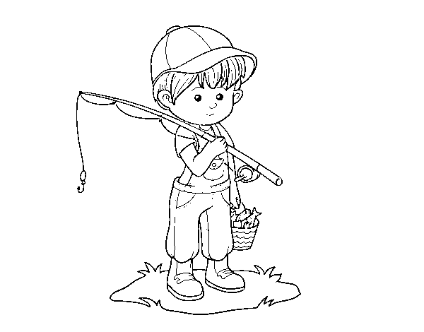 fisherman child coloring page