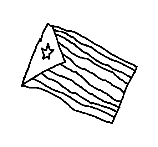 Flag of Cuba coloring page