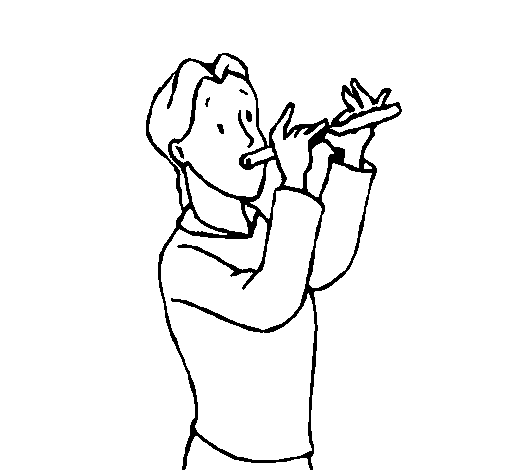 Flautist coloring page
