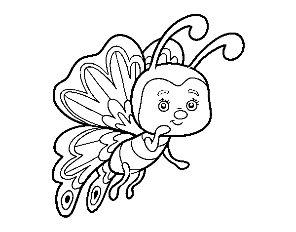 Flirty butterfly coloring page