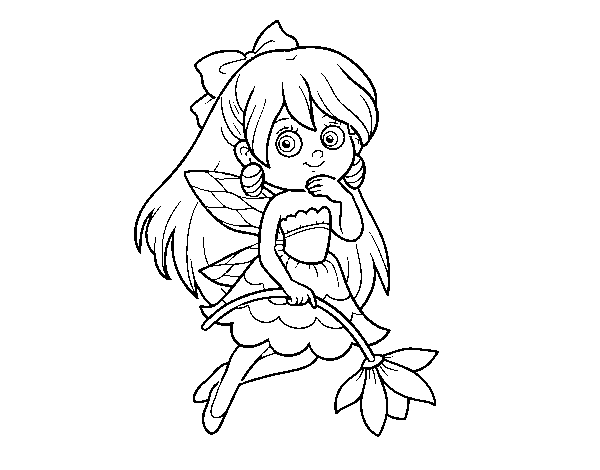  Flower Fairy coloring page