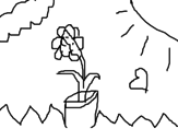 Flower in the clouds coloring page