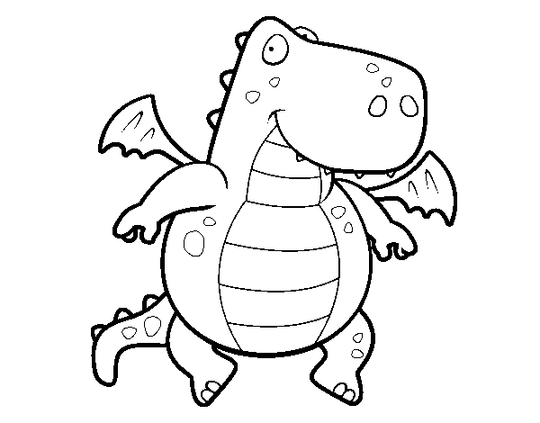 Flying dragon coloring page