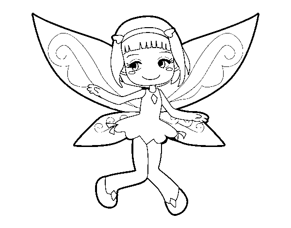 Flying fairy coloring page