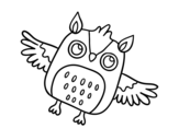 Flying Halloween owl coloring page