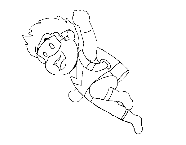 Flying hero coloring page