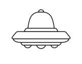Flying UFO coloring page