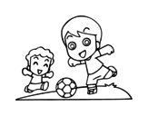 Football at school coloring page