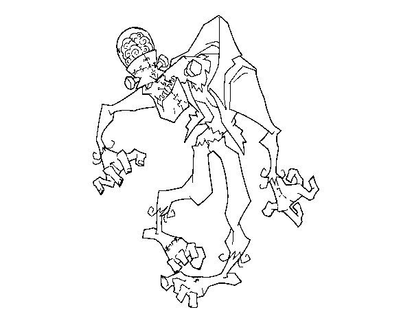 Frankenstein zombie coloring page
