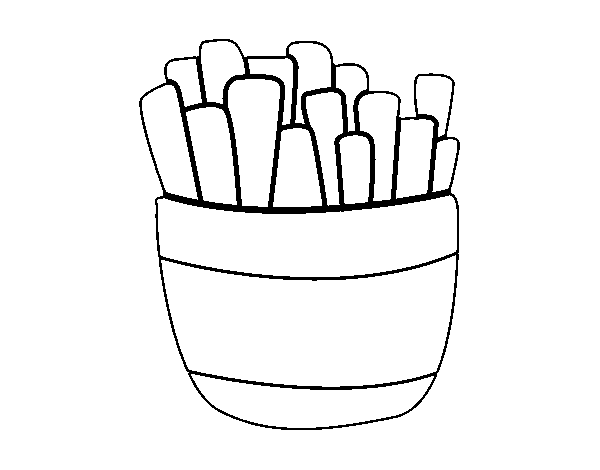 Fried potatoes coloring page